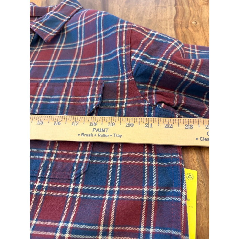 Brazos‎ Blacksmith Flannel Shirt Mens Medium Windsor Wine Plaid Button Up New - Picture 7 of 8